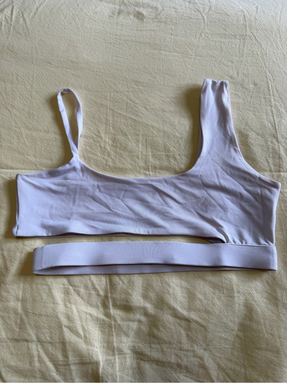 Oh Polly Asymmetric One-Shoulder Under bust Bikini Top in White